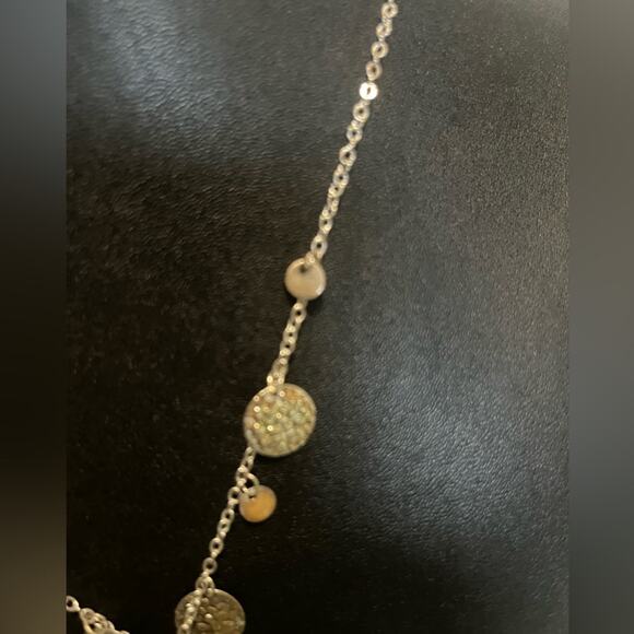 Silver tone necklace bundle, sun and moon, hammered metal, multistrand - Picture 16 of 16